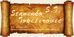 Stamenko Topisirović vizit kartica